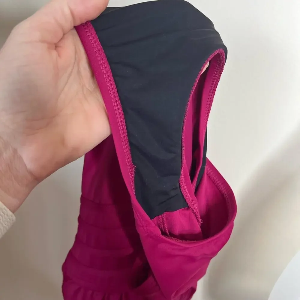 LA BLANCA raspberry pink strappy back one piece swimsuit size 4 - Picture 4 of 4